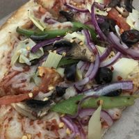 Farmers market vegan pizza at Waynesville Pizza Company in Waynesville