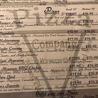 Pizza menu at Waynesville Pizza Company in Waynesville