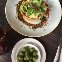 MOROCCAN-INSPIRED CAULIFLOWER TART & OLIVES at The Ship Inn in Lymington