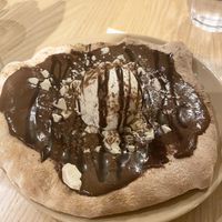 chocolate pizza  at Purezza Camden in London