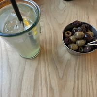 Lemonade and olives at Purezza Camden in London