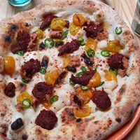 'Nduja pizza at Purezza Camden in London