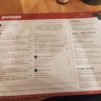 Menu at Purezza Camden in London