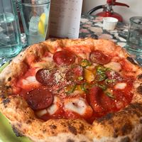 the honey pepperoni pizza. just fantastic at Purezza Camden in London