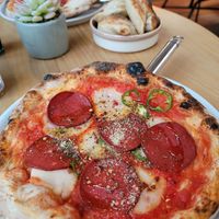 Pepperoni pizza at Purezza Camden in London
