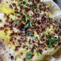 Carbonara pizza  at Purezza Camden in London