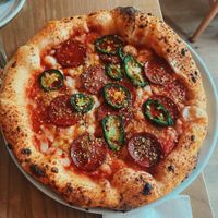 Pepperoni pizza  at Purezza Camden in London