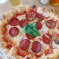 Margherita with pepperphoni & hemp parmesan 😍 at Purezza Camden in London