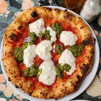 Pesto pizza. at Purezza Camden in London