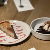 New York cheesecake and brownie   at Purezza Camden in London