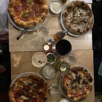 Four vegan pizzas  at Purezza Camden in London