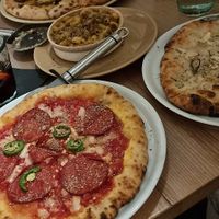 Mac & cheese made with ZENB gluten-free macaroni + Pepperoni & agave pizza at Purezza Camden in London