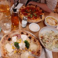 Another delicious Purezza meal. The new Mimosa pizza (bottom) is amazing!! at Purezza Camden in London