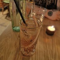 Rhubarb and pink peppercorn mocktail at Purezza Camden in London