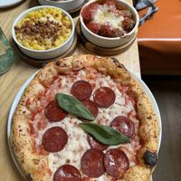 Pizza, Mac & cheese, meatballs, OG dough balls!  at Purezza Camden in London