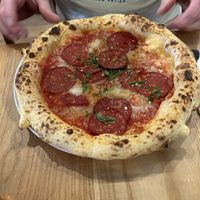 Pepperoni pizza, this was the best vegan pepperoni ever!  at Purezza Camden in London