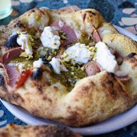 Pistachio Pizza at Purezza Camden in London