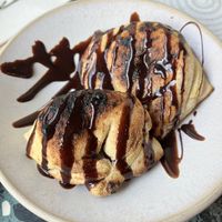 Teig mit Schokoladen-Füllung  at Purezza Camden in London