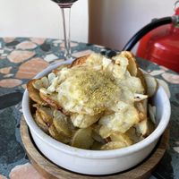 Garlic potatoes  at Purezza Camden in London