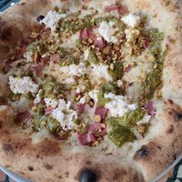 Pistachio pizza at Purezza Camden in London