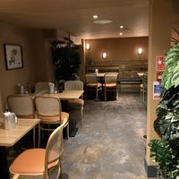 Seating downstairs  at Purezza Camden in London