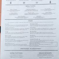 Menu as of May 2026 at Purezza Camden in London