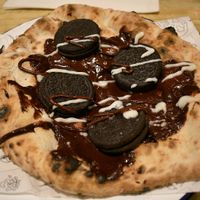 Chocolate pizza at Purezza Camden in London