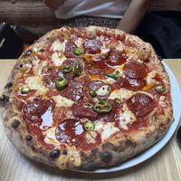 Pepperoni and hot agave   at Purezza Camden in London