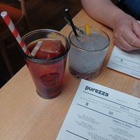 Cranberry juice and lemonade at Purezza Camden in London