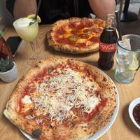 Limoncello sorbet/Pepperoni & Agave/ 5 cheese  at Purezza Camden in London