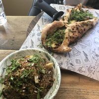 pure bowl and the calzone, both delicious at Purezza Camden in London