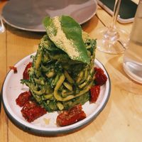 Courgette spaghetti lovely refreshing starter at Purezza Camden in London