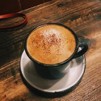 Oat cappuccino  at Purezza Camden in London