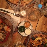 Vegan pesto, garlic mayo & banana dips at Purezza Camden in London