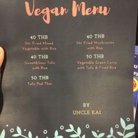 Separate vegan menu at Basecamp Coffee House in Chiang Mai