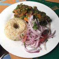 seco de cabrito vegan at Bircher-Benner in Lima