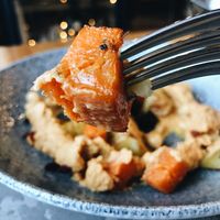 Hummus with pumpkin and potato at Craft Cafe in Kyiv