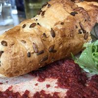 Wild mushroom, beetroot & horseradish pasty  at The Church Mouse in Chester-le-street