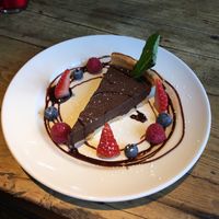 Vegan chocolate tart at The Dukes Head in Crawley