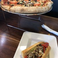 Medium pizza and tempeh hoagie, veganized! at Mellow Mushroom in Lima