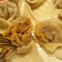 Filling of the dumplings at Genesis 创世界素食馆 in Central Singapore