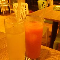 Lime Plum Juice and Lavender Cranberry juice at Genesis 创世界素食馆 in Central Singapore