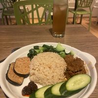 Nasi lemak  at Genesis 创世界素食馆 in Central Singapore