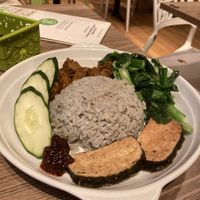 Nasi lemak  at Genesis 创世界素食馆 in Central Singapore