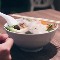 Dumpling noodles (soup) at Genesis 创世界素食馆 in Central Singapore