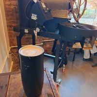 Nice touch in the background at Trax Coffee in Beacon