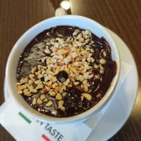 Hot chocolate with roasted hazelnuts at Pestre in Bratislava