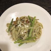 Fettuccine with pesto and asparagus  at Hun Hau 恆好咖啡藝文 in Hengchun