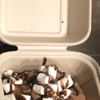 Hot chocolate cinnamon bun at Cinnaholic in Westlake