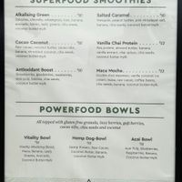 menu at Vitality Organics in Mount Maunganui